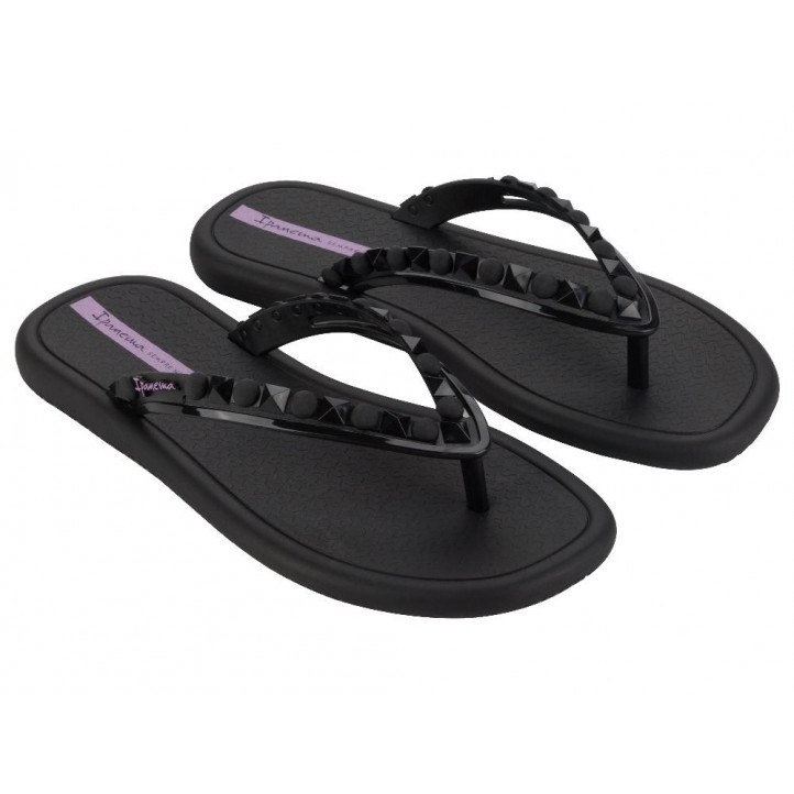 Chanclas Ipanema meu sol ad negras y lilas con tachuelas - Querol online