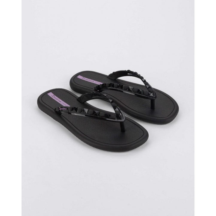 Chanclas Ipanema meu sol ad negras y lilas con tachuelas - Querol online