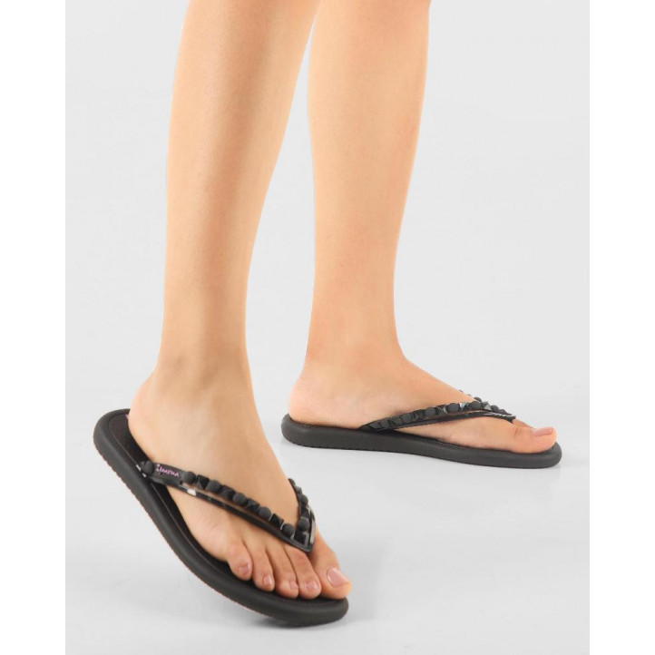 Chanclas Ipanema meu sol ad negras y lilas con tachuelas - Querol online