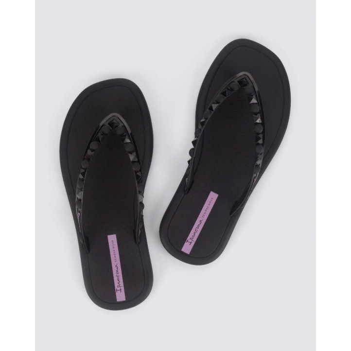 Chanclas Ipanema meu sol ad negras y lilas con tachuelas - Querol online