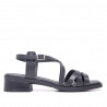 Sandalias planas Redlove Beatriz negras con varias tiras con hebilla de piel
