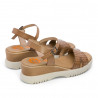 Sandalias cuña Porronet edith con pala grababa taupe de piel