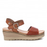 Sandalias cuña Xti de pala troquelada marrón y pulsera marrón