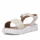 Sandalias QUETS! color crema con banda ancha frontal y cogidas al tobillo - Querol online