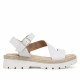 Sandalias planas Redlove Alba con bandas cogidas al tobillo de piel color hueso - Querol online