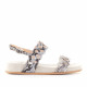 Sandalias planas Alma Blue con diseño animal print en tiras - Querol online