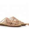 Sandalias planas Mustang beige de crochet atadas al tobillo maria