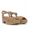 Sandalias tacón Redlove Leonor marrones cruzadas por delante de piel