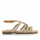 Sandalias planas Mustang 051037 con tiras de rafia y trenza central - Querol online