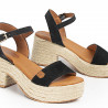 Sandalias tacón Popa abaka negras con tacón grueso