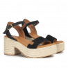 Sandalias tacón Popa abaka negras con tacón grueso