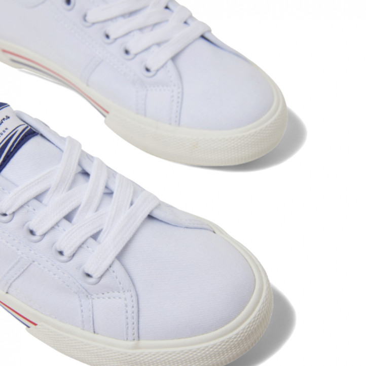 Zapatillas lona Pepe Jeans básicas blancas algodón para mujer - Querol online