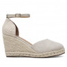 Alpargatas cuña Owel Mackay beige cogidas al tobillo