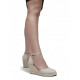 Alpargatas cuña Owel Mackay beige cogidas al tobillo - Querol online