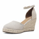 Alpargatas cuña Owel Mackay beige cogidas al tobillo - Querol online