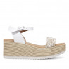 Sandalias cuña Redlove Rafaela blancas con banda trenzada frontal y plataforma