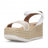 Sandàlies falca Redlove Rafaela blanques negres amb banda trenada frontal i plataforma