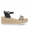 Sandàlies falca Redlove Rafaela negres amb banda trenada frontal i plataforma