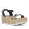 Sandàlies falca Redlove Rafaela negres amb banda trenada frontal i plataforma