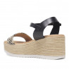 Sandàlies falca Redlove Rafaela negres amb banda trenada frontal i plataforma