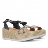 Sandàlies falca Redlove Rafaela negres amb banda trenada frontal i plataforma