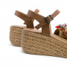 Sandalias cuña Porronet gemma con abalorios en la pala de piel