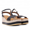 Sandalias cuña Redlove Mara de piel con banda delantera negra