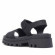 Sandalias plataformas Redlove Teresa chunky negras con banda frontal y hebilla - Querol online