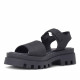 Sandalias plataformas Redlove Teresa chunky negras con banda frontal y hebilla - Querol online