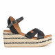 Sandalias cuña Popa benijo napa negro - Querol online