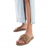 Sandalias planas Xti taupe de pala con detalle metálico