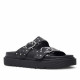 Sandalias planas Owel Dunedin negras con doble banda y hebilla - Querol online