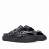 Sandalias planas Owel Dunedin negras con doble banda y hebilla