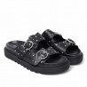 Sandalias planas Owel Dunedin negras con doble banda y hebilla