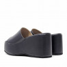 Sandalias plataformas Owel Wellington negras con ligera cuña y pala ancha