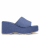 Sandalias plataformas Owel Wellington denim con ligera cuña y pala ancha - Querol online