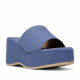 Sandalias plataformas Owel Wellington denim con ligera cuña y pala ancha - Querol online