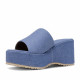 Sandalias plataformas Owel Wellington denim con ligera cuña y pala ancha - Querol online