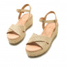 Sandalias plataformas Mustang lita de yute con pulsera dorada
