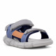 sandalias Querolets estilo deportiva con tres velcros en azul, naranja y gris - Querol online