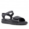 Sandàlies falca Suite009 negres de pell amb doble velcro i plantilla embautada