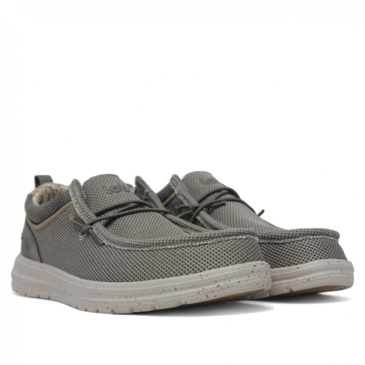 Zapatos sport Lobo yosemite taupe con cordones elásticos - Querol online