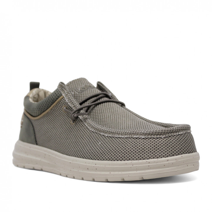 Zapatos sport Lobo yosemite taupe con cordones elásticos - Querol online