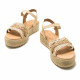 Sandalias plataformas Mustang amelie con yute trenzado en blanco y arena - Querol online