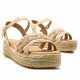 Sandalias plataformas Mustang amelie con yute trenzado en blanco y arena - Querol online