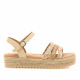 Sandalias plataformas Mustang amelie con yute trenzado en blanco y arena - Querol online