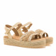 Sandalias plataformas Mustang amelie con yute trenzado en blanco y arena - Querol online