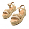 Sandàlies plataformes Mustang amelie amb jute trenat en blanc i sorra