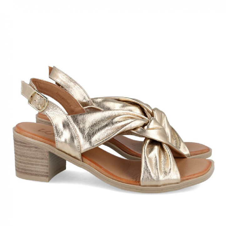 SANDALIAS DE TACON DORADAS LARIOS W&F 21-500 WALK AND FLY - Querol online