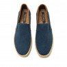 Alpargatas Mustang bequia azul con trasera en color cuero